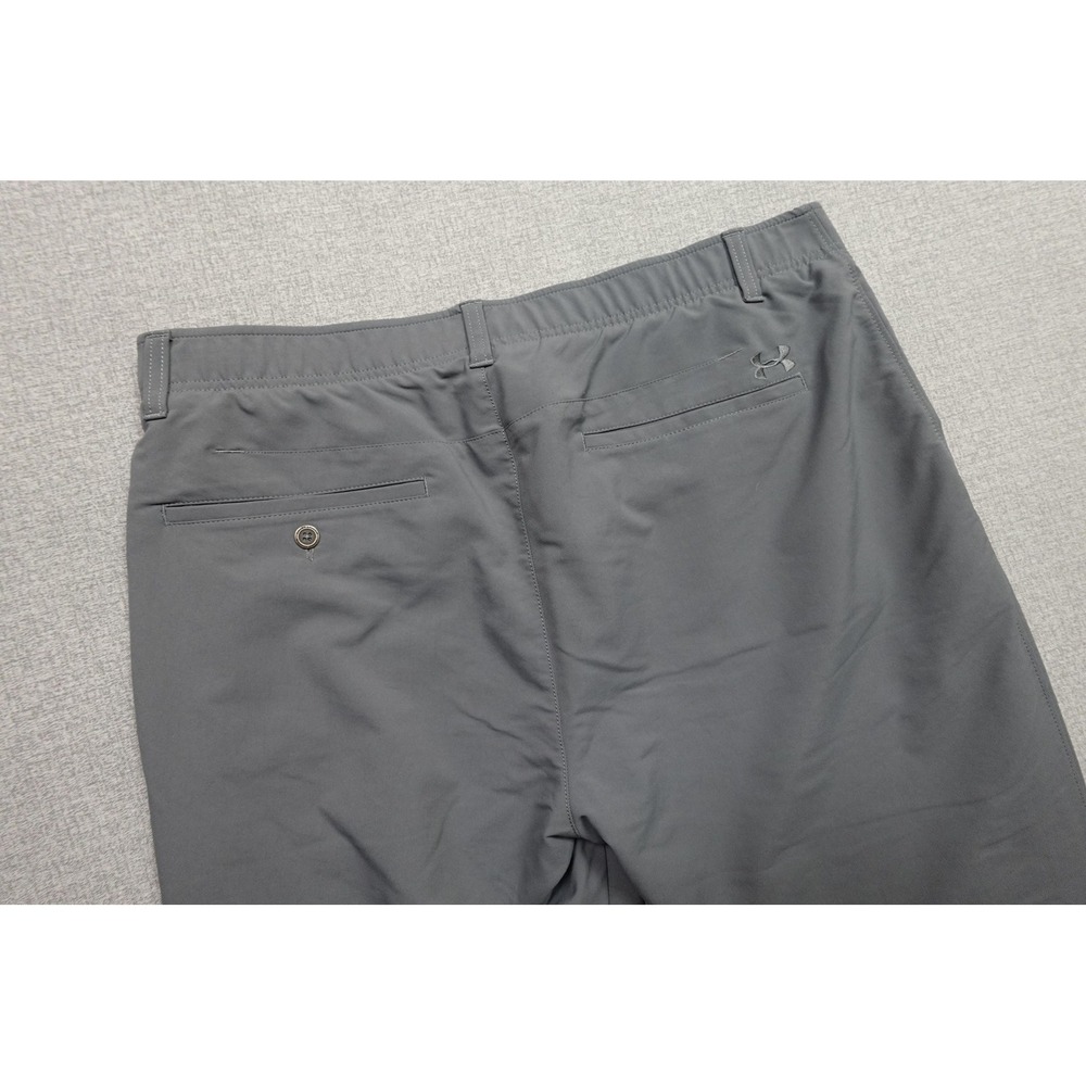 Under Armour Golf Pants Mens 38x30 Gray Elastic Waist Stretch Pockets Breathable